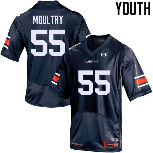 Auburn Tigers Youth T.D. Moultry #55 Navy Under Armour Stitched College NCAA Authentic Football Jersey CJY5774AD